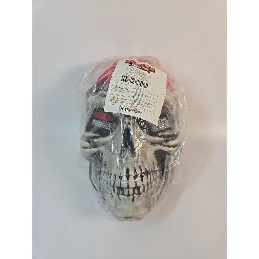 Light-up Red Inferno Skull Mask Halloween Party Cosplay Spooktacular Creations